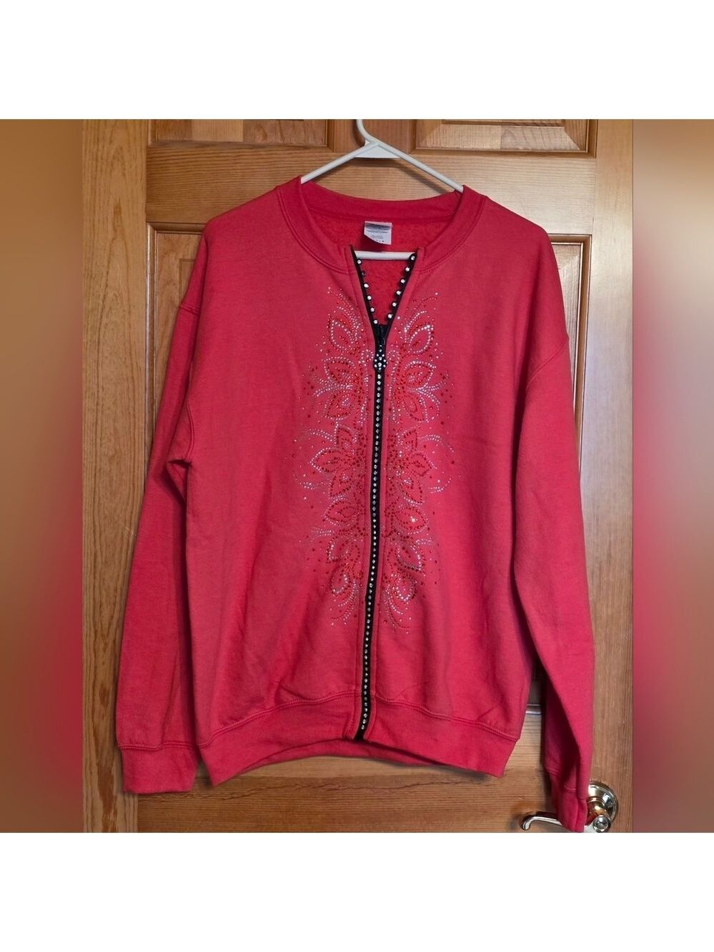 Gildan Hot Pink Zip Hoodie Embellished